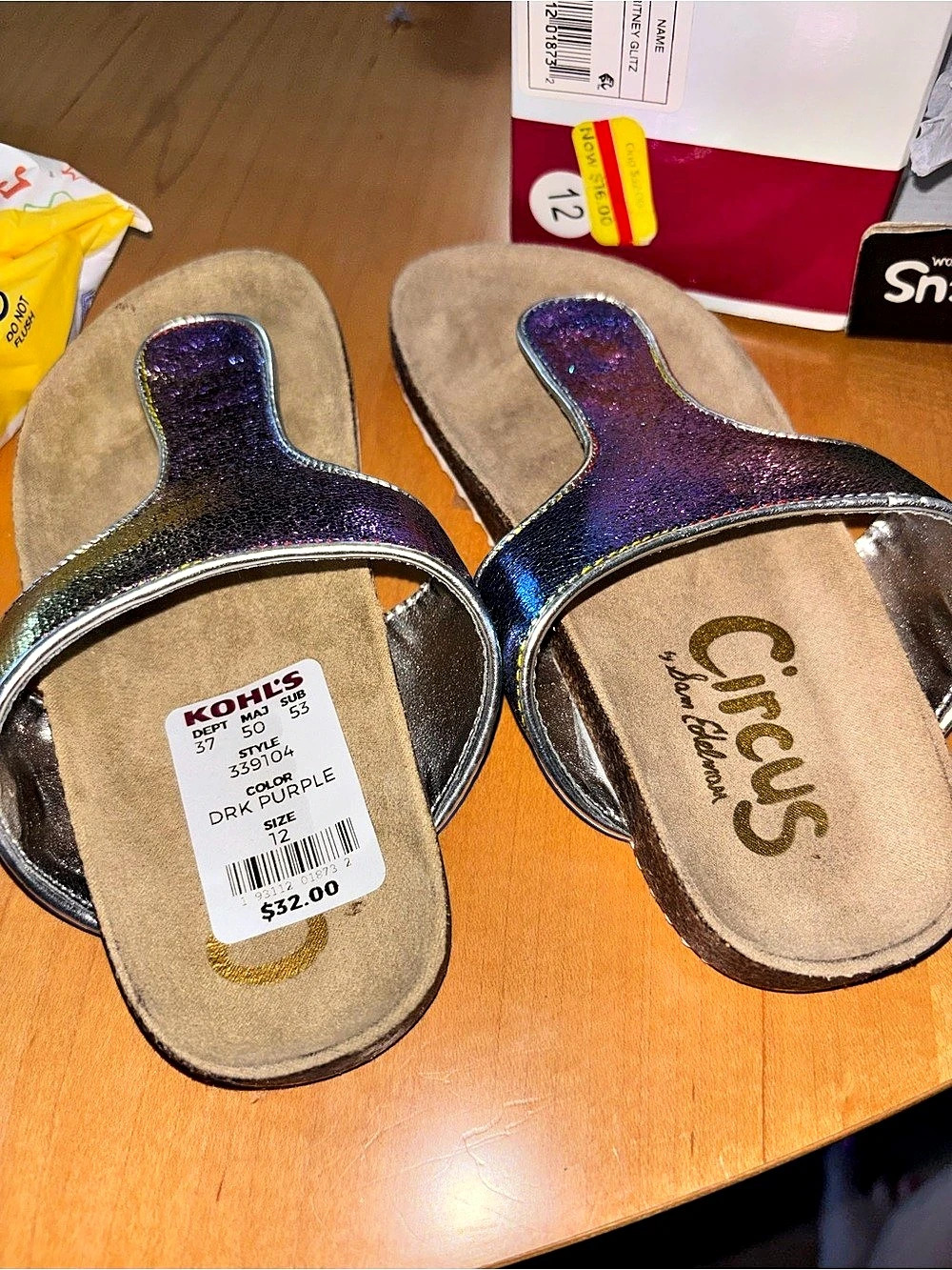 Circus by Sam Edelman Gisselle Metallic Platform Sandals Purple & Blue US 12